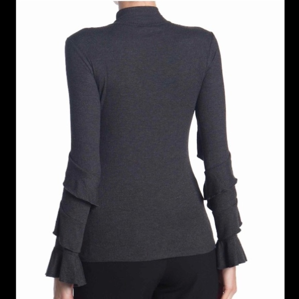 1. State Top XXS Ruffle Sleeve Rib Knit Top New with tag - Picture 2 of 5